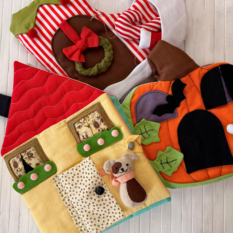 PDF sewing patterns and tutorials for soft, fabric dollhouses. Sew cozy handmade homes for your dolls, filled with love and imagination.