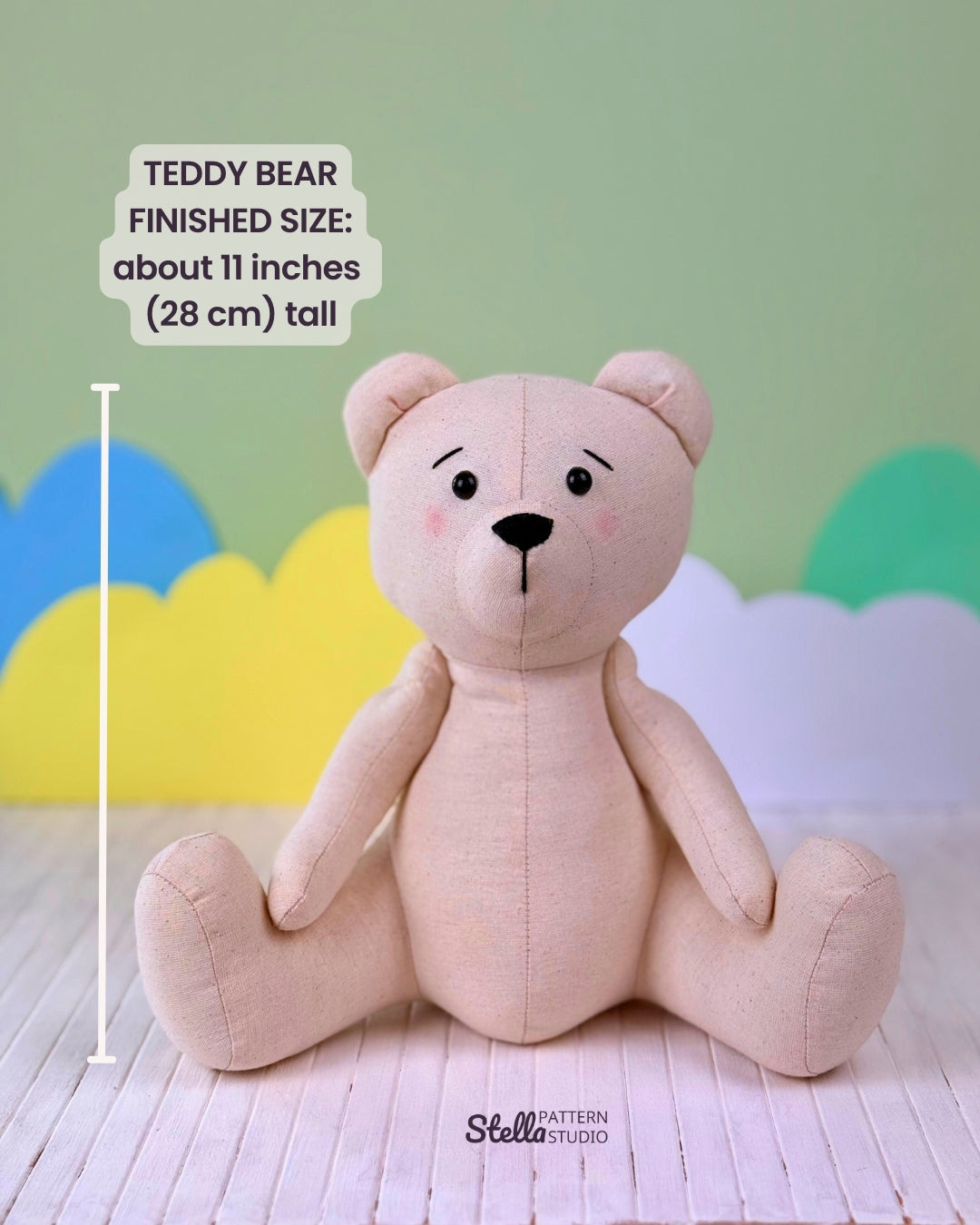 Sew your own classic teddy bear and Dress Up set: Classic Style Waistcoat, Flat Cap and Bow Tie; with this PDF sewing pattern & tutorial. Includes bonus tulip pattern. Perfect handmade gift for kids or grandkids!