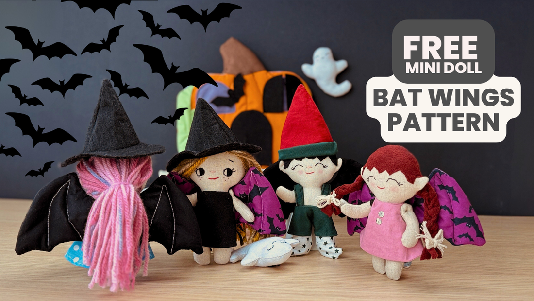Free Bat Wings Pattern – Halloween Sewing Project for Mini Dolls+ Video Tutorial!