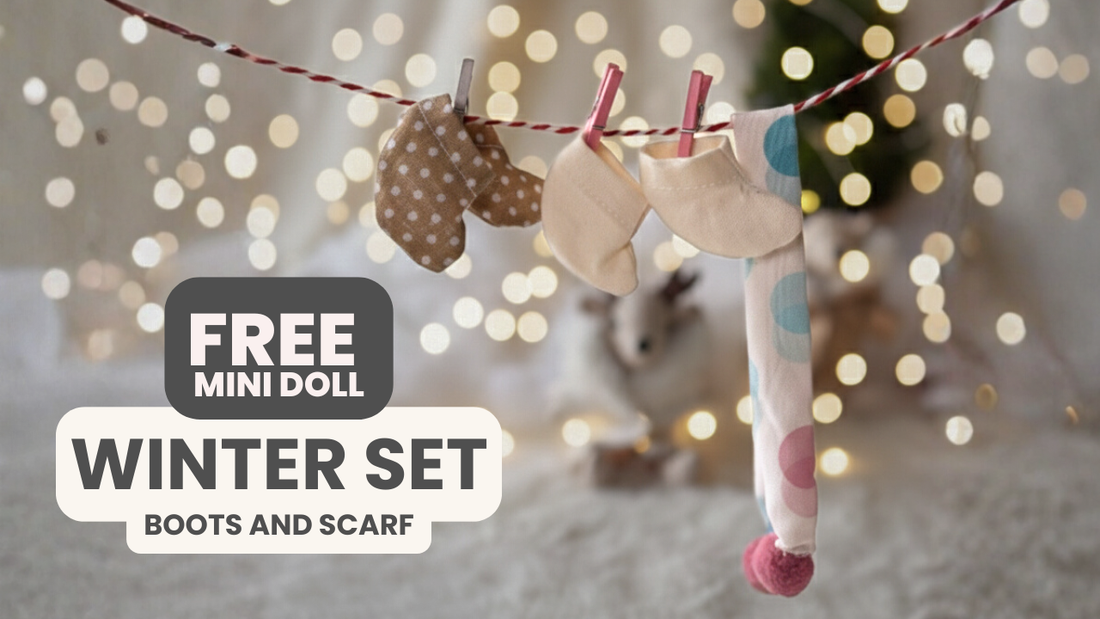 Free Mini Doll Winter Set – Boots and Pom Pom Scarf Video Tutorial