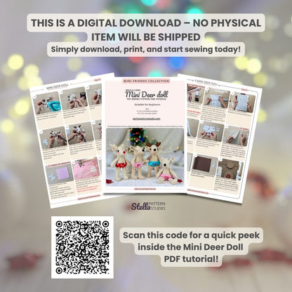 Sew your own Milo and Luna with this beginner friendly Mini Deer Doll PDF sewing pattern.