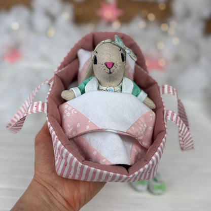 Beginner-friendly Mini Dolls Carrier & Bedding Set PDF sewing pattern by Stella Pattern Studio