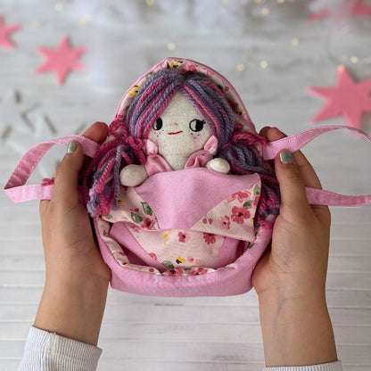 Beginner-friendly Mini Dolls Carrier & Bedding Set PDF sewing pattern by Stella Pattern Studio