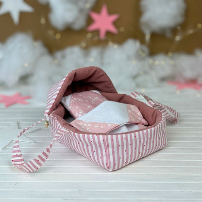 Beginner-friendly Mini Dolls Carrier & Bedding Set PDF sewing pattern by Stella Pattern Studio