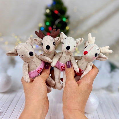 Sew your own Milo and Luna with this beginner friendly Mini Deer Doll PDF sewing pattern.