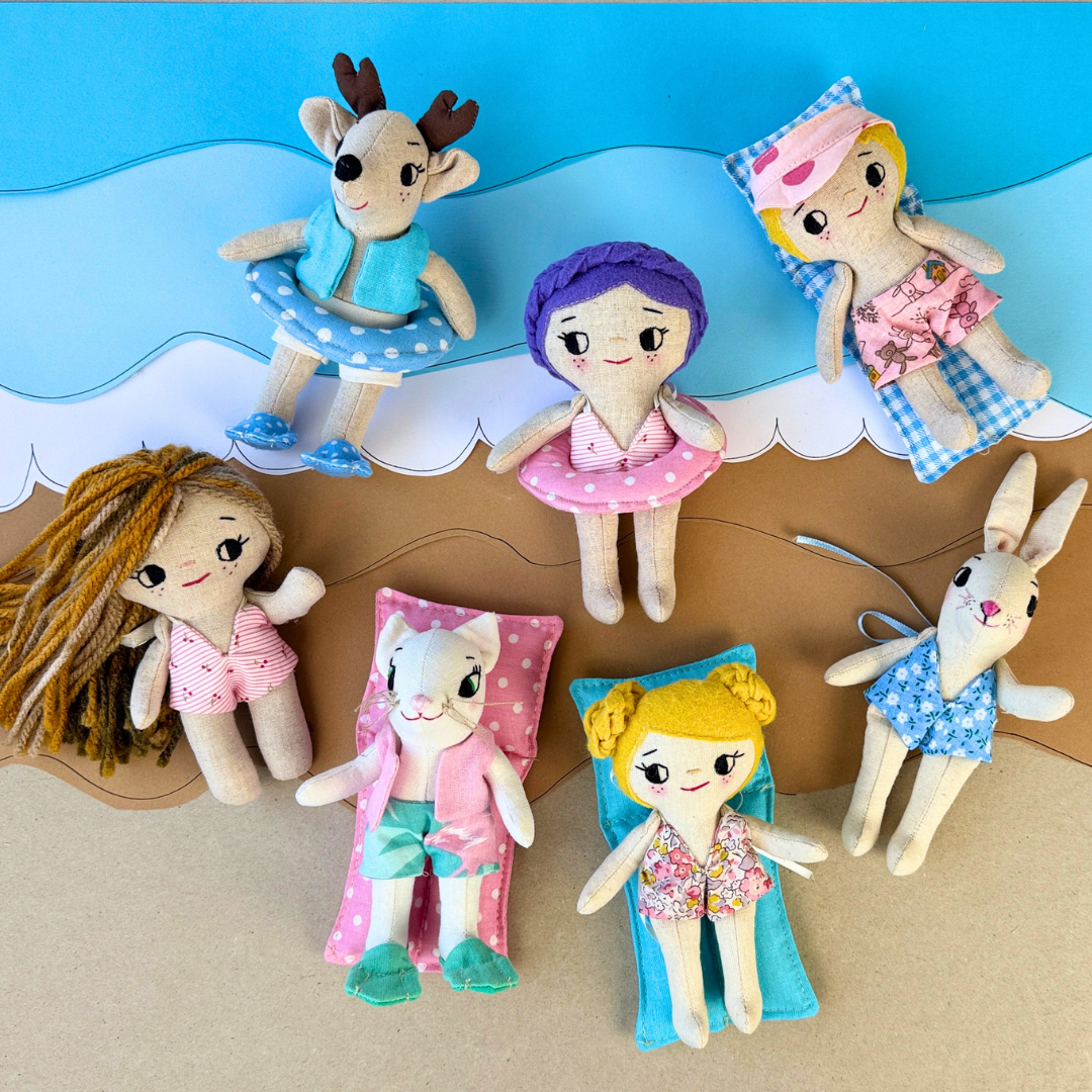 Free Mini Doll Swimsuit PDF sewing pattern with video tutorial