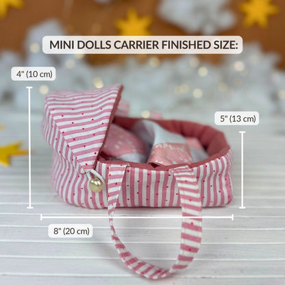 Beginner-friendly Mini Dolls Carrier & Bedding Set PDF sewing pattern by Stella Pattern Studio