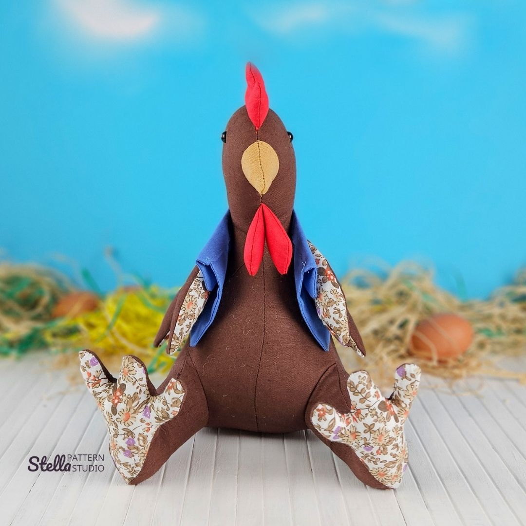 Chicken and Rooster PDF Stuffed Animal Sewing Pattern and tutorial