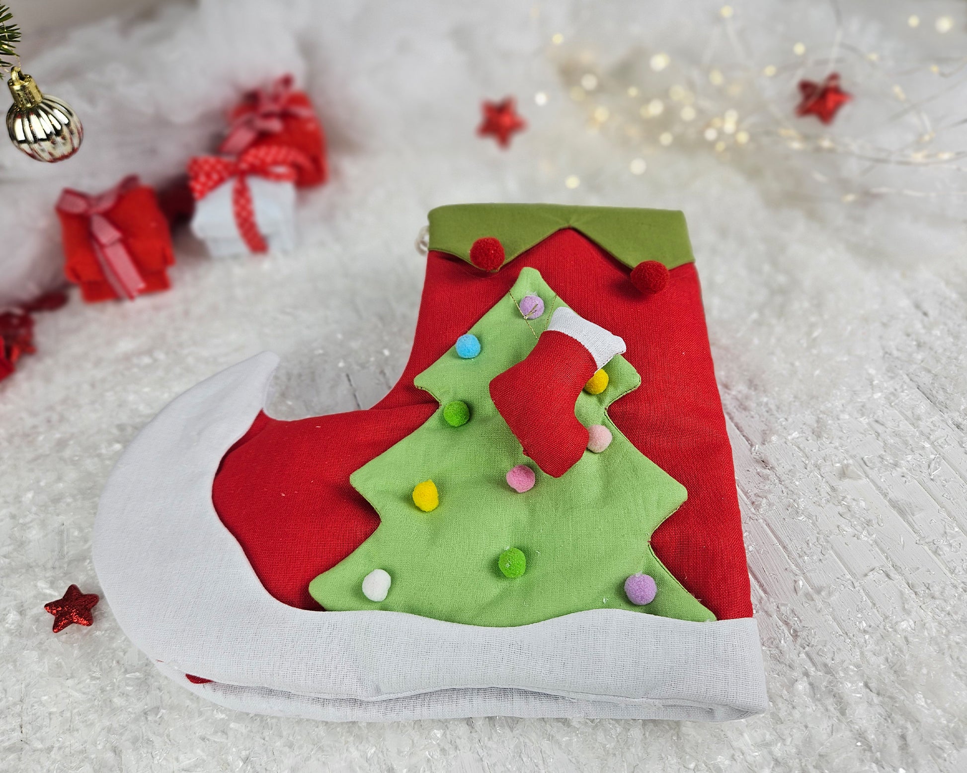 Christmas Elf Boot Dollhouse - PDF sewing pattern and tutorial